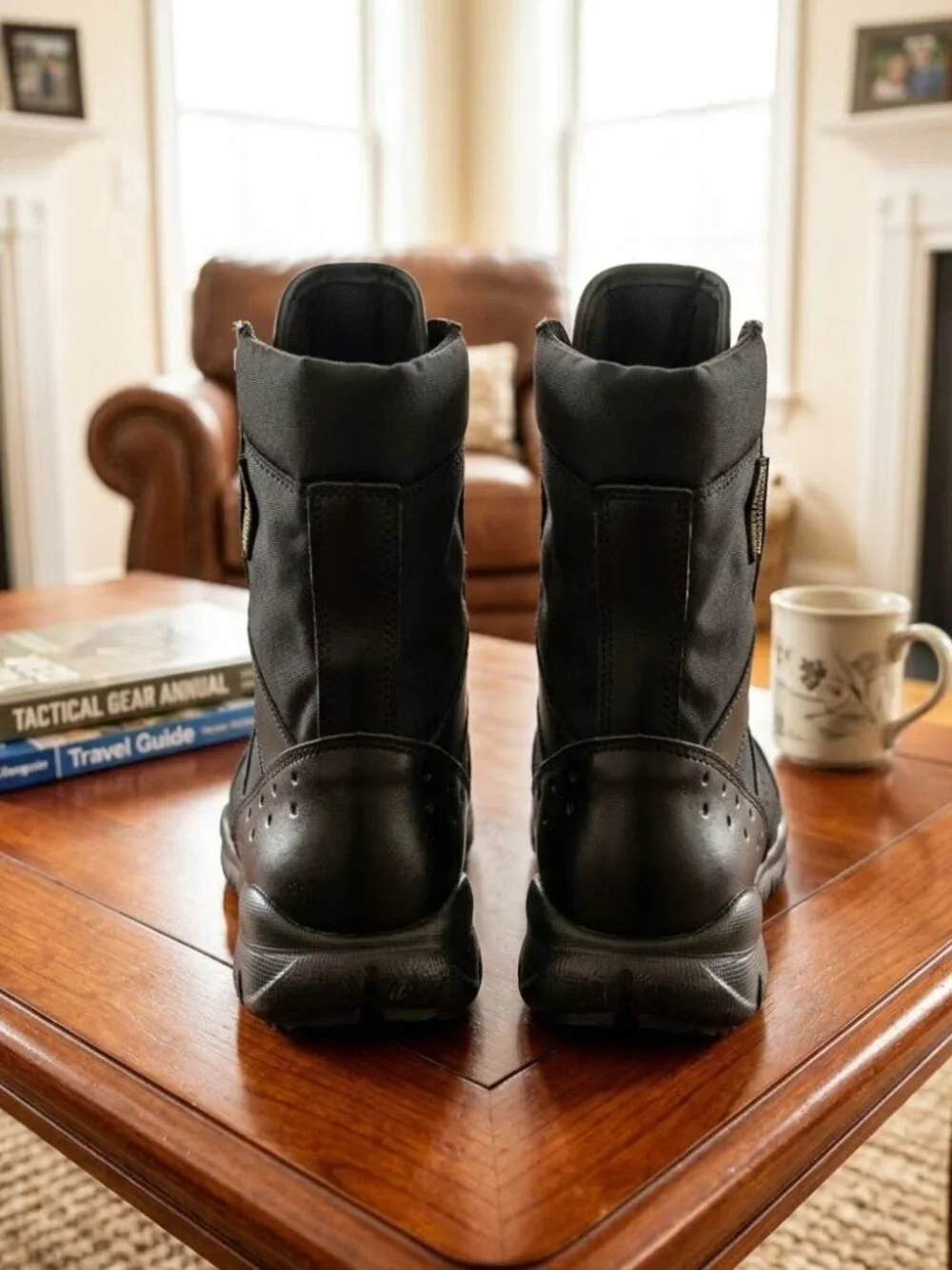 Men's Black Microfiber Tactical Military Combat Boots